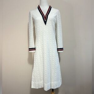 Victoria Royal Ltd. Vintage V-Neck Dress With Beaded Trim
